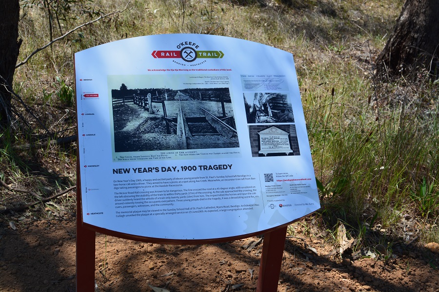 Photo: 1900 New Year's Day tragedy interpretive sign